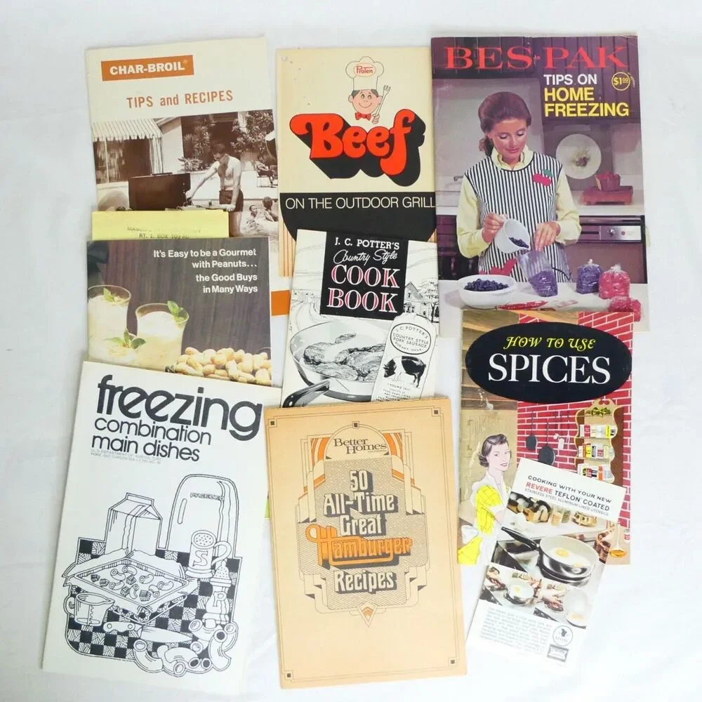 Lot 35 Vintage Recipe Booklets Appliance Freezing Canning Brands Cookbooks‎ Tips